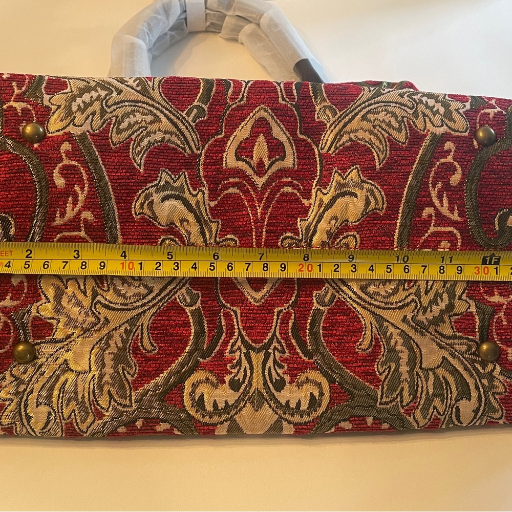 Hopeless Romantic Carpet Bag Style Red Floral Statement Tote - Picture 10 of 11